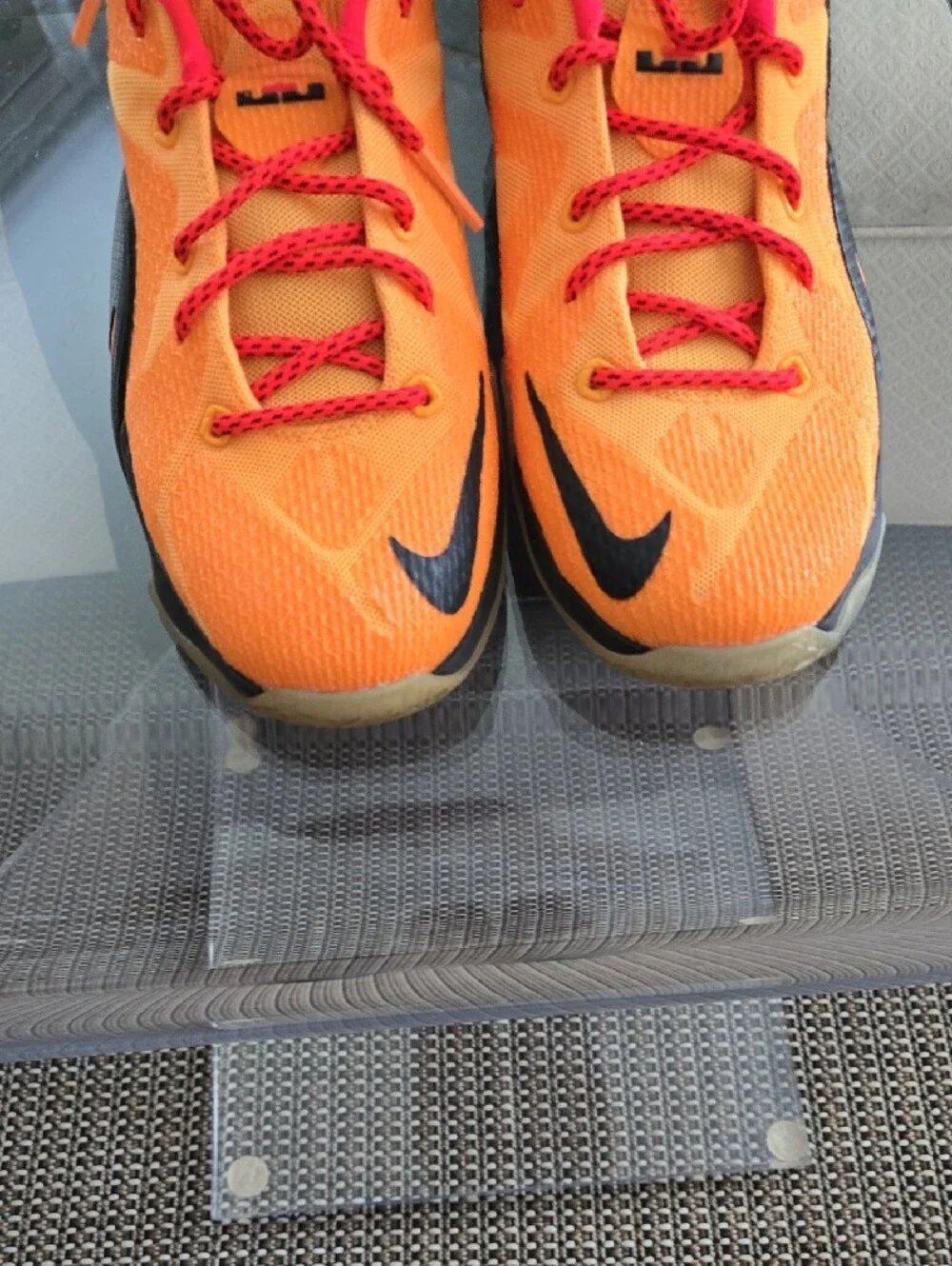Nike Lebron James 12 CLE Youth Orange and Red Athletic Shoes - Lightweight